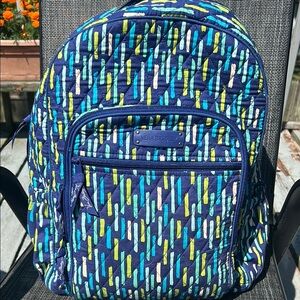 Vera Bradley Blue and Green Patterned Backpack